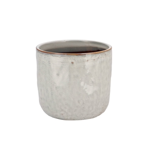 Iron Stone White Glazed Pot 16x15cm