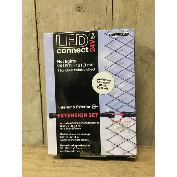 <h4>LED CONNECT 24V NETVERL BUI BLACK SNOER - 96LAMPJES KOELWIT</h4>