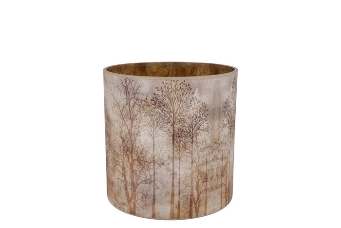 <h4>Ruby Brown T-light Forest 8x8cm</h4>