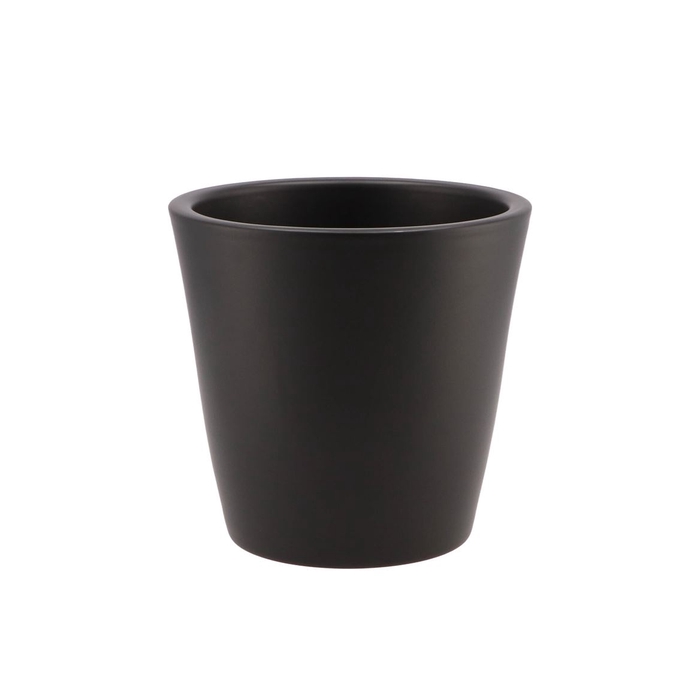 <h4>Vinci Mat Zwart Pot Container 18x16cm</h4>