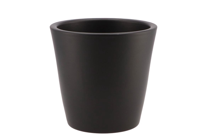 <h4>Vinci Matt Black Pot Container 18x16cm</h4>
