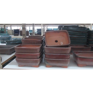 pot rectangle glazed brown (16,5x12,5x6)