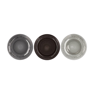 Dayah Shade Of Grey Glass Plate 23x2cm Ass P/1 Nm