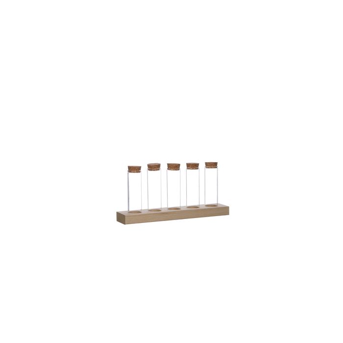 <h4>WOOD HOLDER 5 TUBES WITH CORK H10 D3</h4>