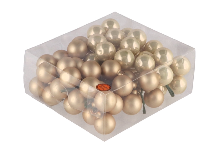 Glass Ball Combi Champagne 30mm P/72