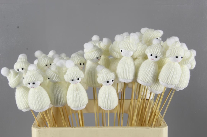 Stick Snowman 10cm White