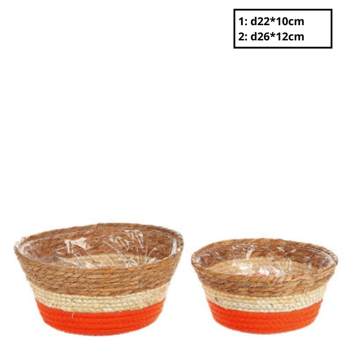 <h4>Basket sets Makka tray S/2 d26*12cm</h4>