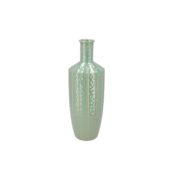 <h4>Sifan Aqua Green Vase Long 15x15x41cm</h4>