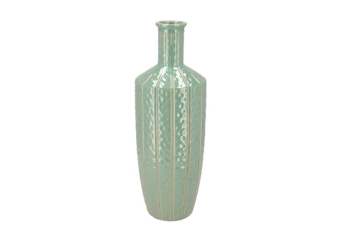 <h4>Sifan Aqua Green Vase Long 15x15x41cm</h4>