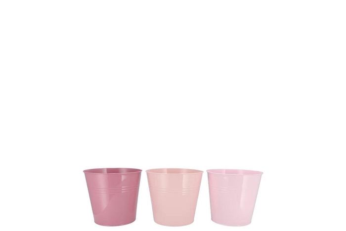 Zinc Summer Pink Mix Bucket Basic Ass 12x10x8cm