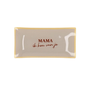 Plate Rectangle Mama Ik Hou Van Je 20x10x2cm Nm