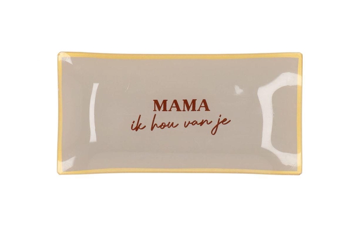 Plate Rectangle Mama Ik Hou Van Je 20x10x2cm Nm