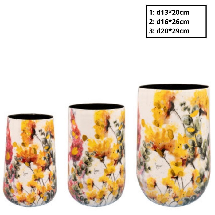 <h4>Metaal Floral vaas S/3 d20*29cm</h4>