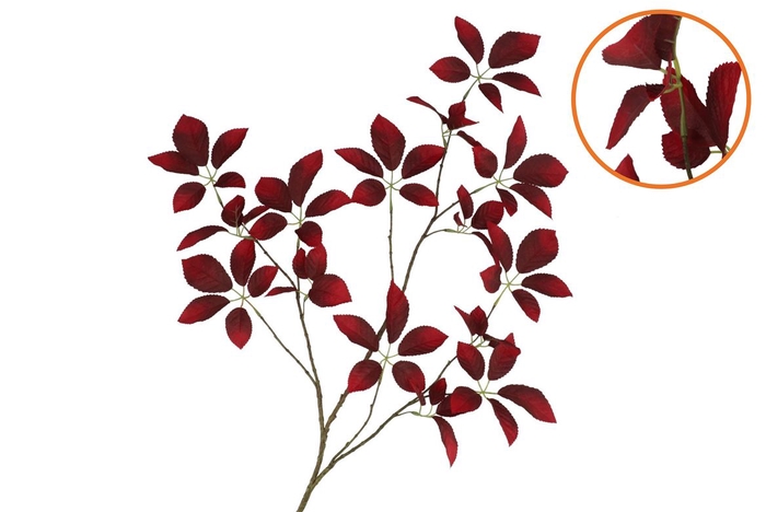 Silk Leaf Elder Dark Red 124cm