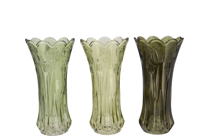 <h4>Delight Summer Green Mix Vase Tulip Ass 13x25cm</h4>
