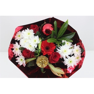 Boeket 3 Roos 3 Germini Kerst Rood