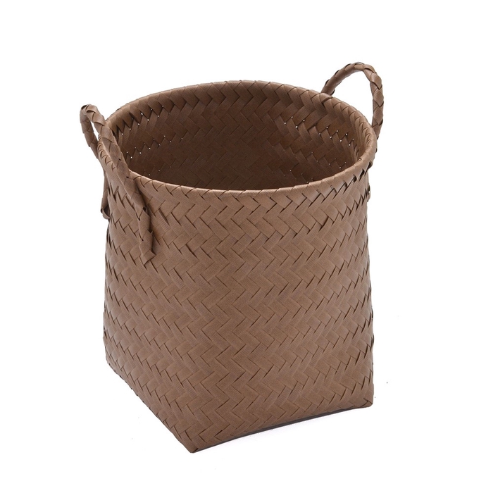 <h4>CESTA DECORATIVA REDONDA M MARROM CLARO 636-059</h4>