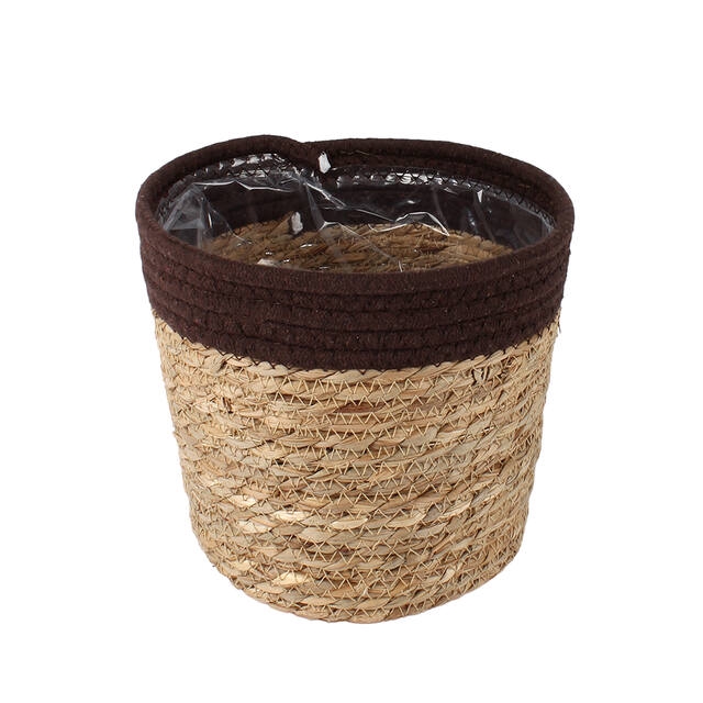 <h4>Basket Saga straw 21.5xH19cm brown</h4>