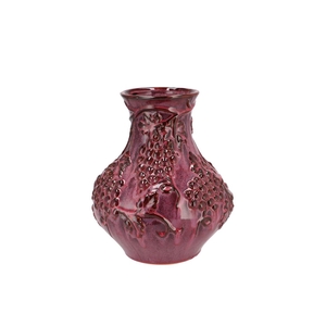 Inga Grape Purple Vase Active Glaze 24x24x27cm Nm