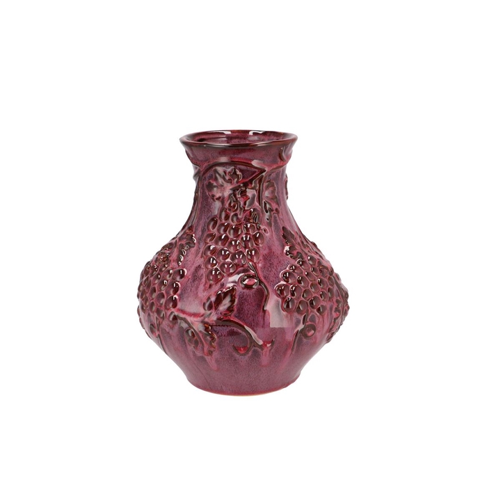 <h4>Inga Grape Purple Vase Active Glaze 24x24x27cm</h4>