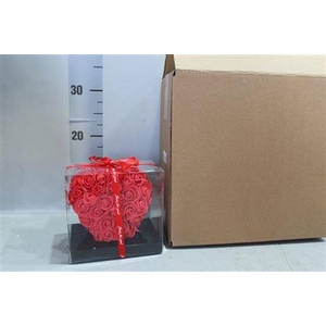 . Div Hartje Zijde Roos Rood 15 Cm