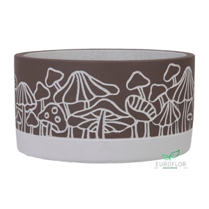 CEMENT FLOWERPOT MUSHROOM BROWN D17 9CM