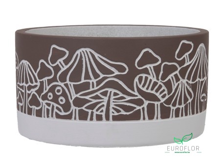 CEMENT FLOWERPOT MUSHROOM BROWN D17 9CM