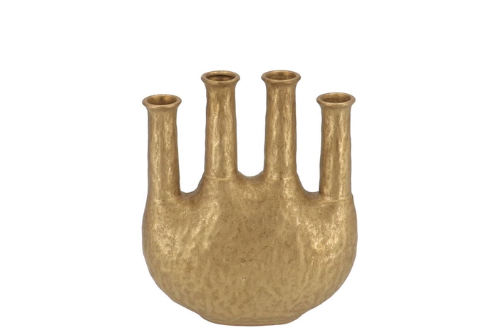 <h4>Inga Jahra Gold Vase Oval Tube 23x10x27cm Nm</h4>