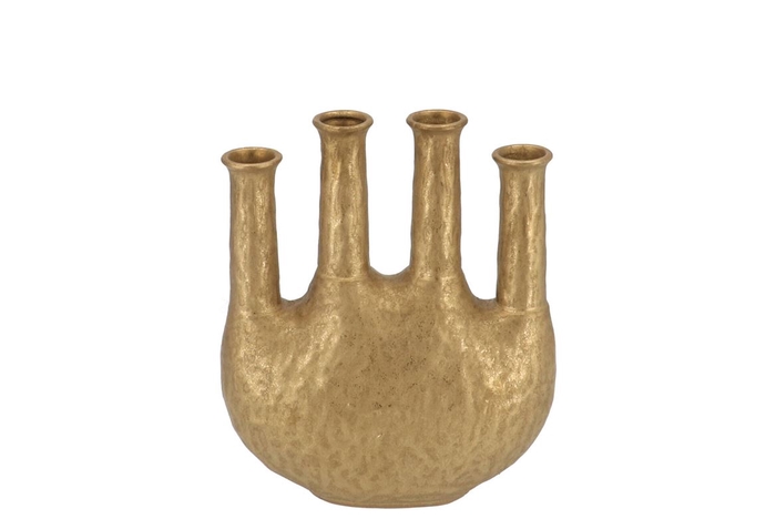 <h4>Inga Jahra Gold Vase Oval Tube 23x10x27cm</h4>