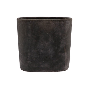 Iron Stone Grey Oval Pot 37x16x37cm