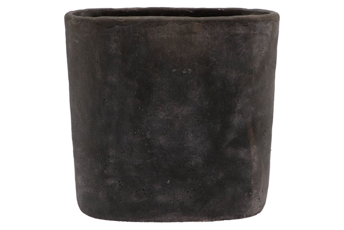 <h4>Iron Stone Grey Oval Pot 37x16x37cm</h4>