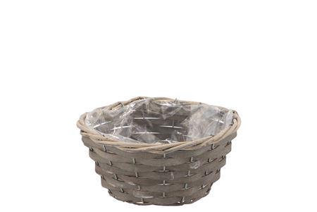 <h4>Wicker Bowl Basket Round Grey 19x9cm</h4>