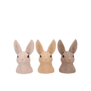 Easter Rabbit Head Natural Brown Mix Ass 12x10x19cm Nm