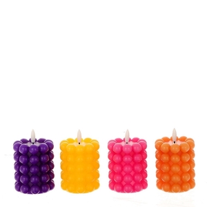 Candle LED Bubble d08*9.5cm incl.batt.