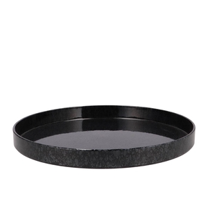 Melamine Wild Black Tray Round 36x36x3cm Nm