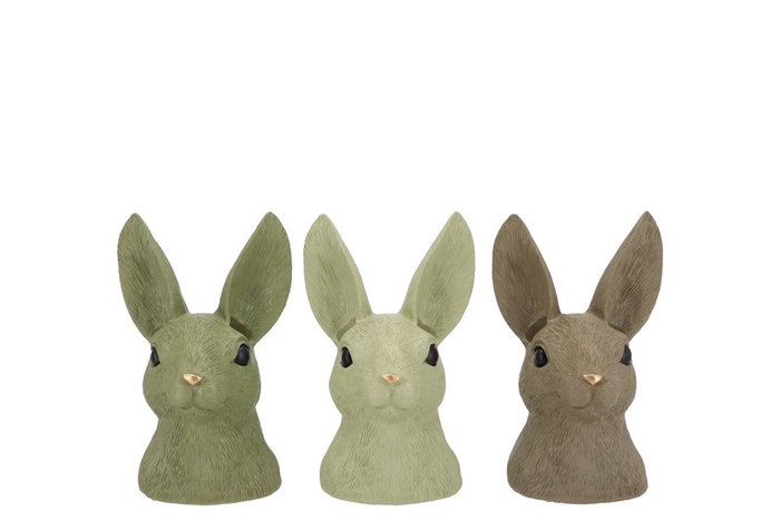 <h4>Easter Rabbit Head Summer Green Mix Ass 12x10x19cm</h4>