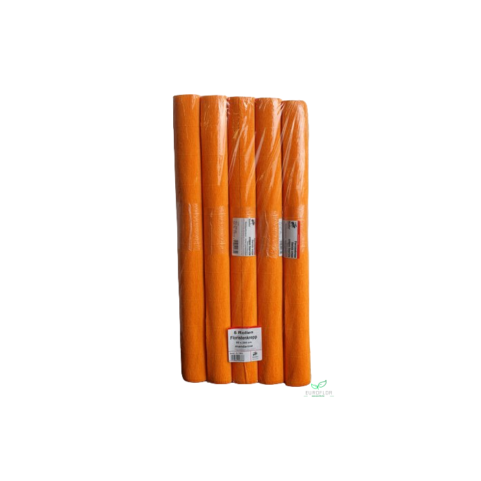 <h4>FLORISTENCREPE 50CM*2,5M MANDARINE 5 ROLLEN</h4>