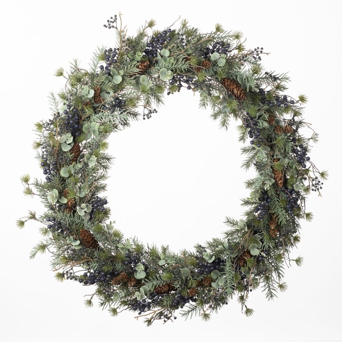 AF Wreath Berry/Eucalyp Mix D7