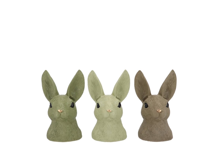 <h4>Easter Rabbit Head Summer Green Mix Ass 9x8x15cm</h4>