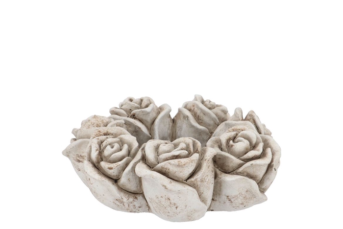 <h4>Concrete Antique Rose Wreath Pot 21x21x8cm</h4>