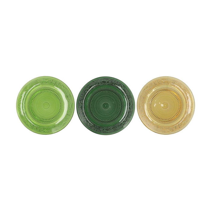 <h4>Dayah Forest Green Glass Plate 23x2cm Ass P/1 Nm</h4>