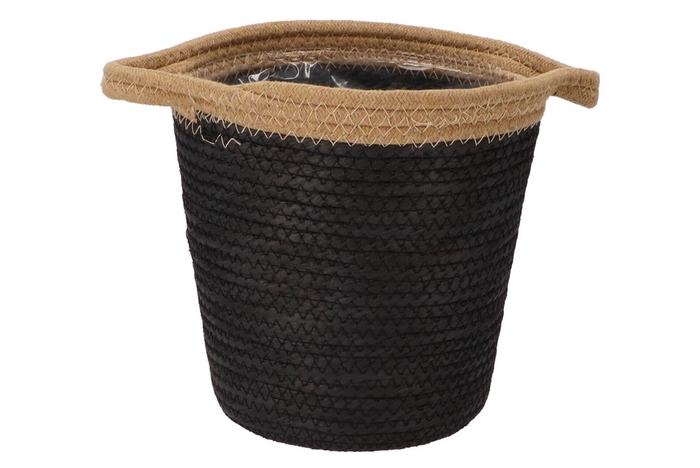 Tripoli Basket Pot Black 23x22cm Nm