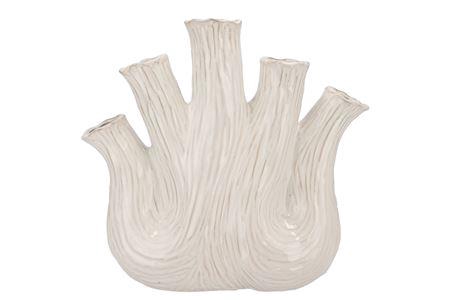 <h4>Aglio White Vase Oval 36x17x33cm Nm</h4>