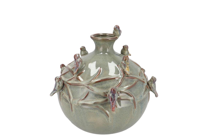 <h4>Bird Vase Globe Moss 18x18x18cm</h4>