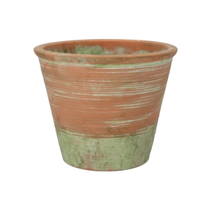 Cement Pot Oud Groen Rood 30x24cm Nm