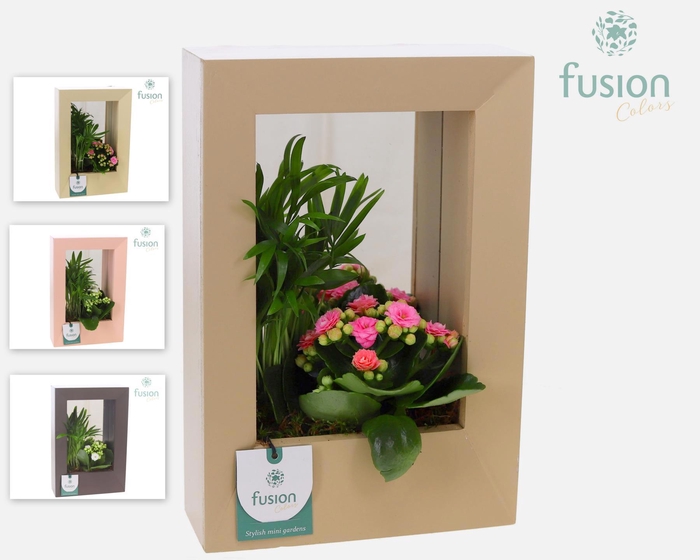 <h4>Houten schilderij met spiegel Arrangement</h4>