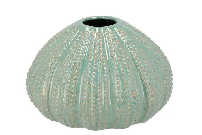<h4>Pearl Green Vase Urchin 22x22x14cm Nm</h4>