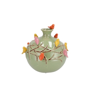 Bird Vase Tube Pistache 23x23x23cm