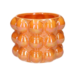 DF03-666721547 - Pot Bubbly d16xh12.2 orange+pearl