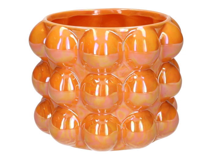 <h4>DF03-666721547 - Pot Bubbly d16xh12.2 orange+pearl</h4>